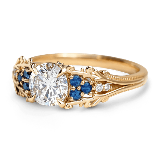 Gnoce Nature-Inspired Round-cut Engagement Ring_1