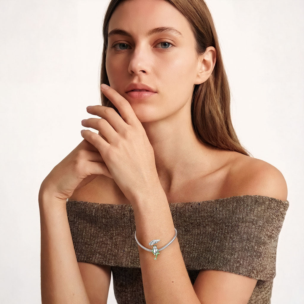 Gnoce Umbrella-Holding Little Frog Charm_4