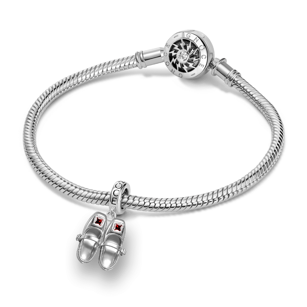 Gnoce Princess Shoe Customized Birthstone Pendant Dangle Charm_3