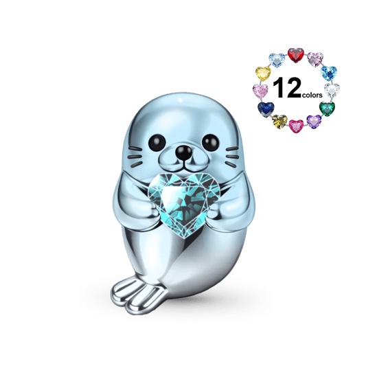 Gnoce Seal Embraces Love Birthstone Stopper Charm_1