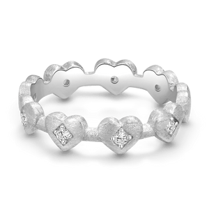 Gnoce White Cubic Zirconia Heart Ring_1