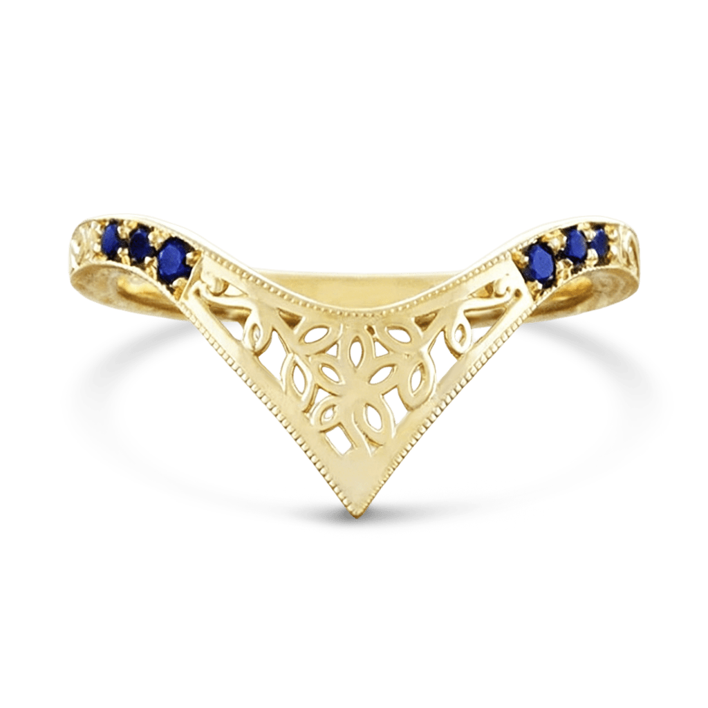 Gnoce Filigree Marquise-cut Engagement Ring Set_3