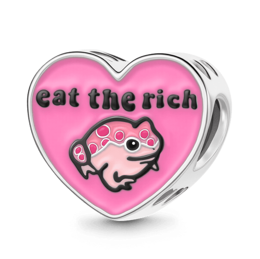 Gnoce “eat the rich” Frog Lucky Heart Charm_1