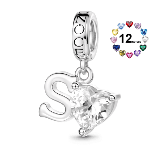 Gnoce Customized Initial Birthstone Pendant Dangle Charm_1