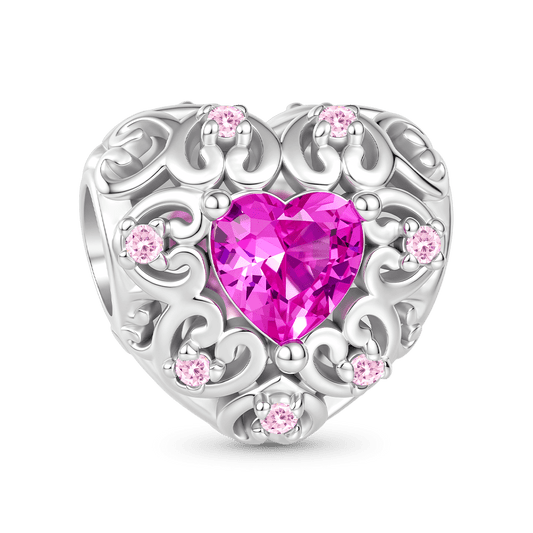 Gnoce Hollow Love Heart Charm Platinum-plated Silver Blend_1