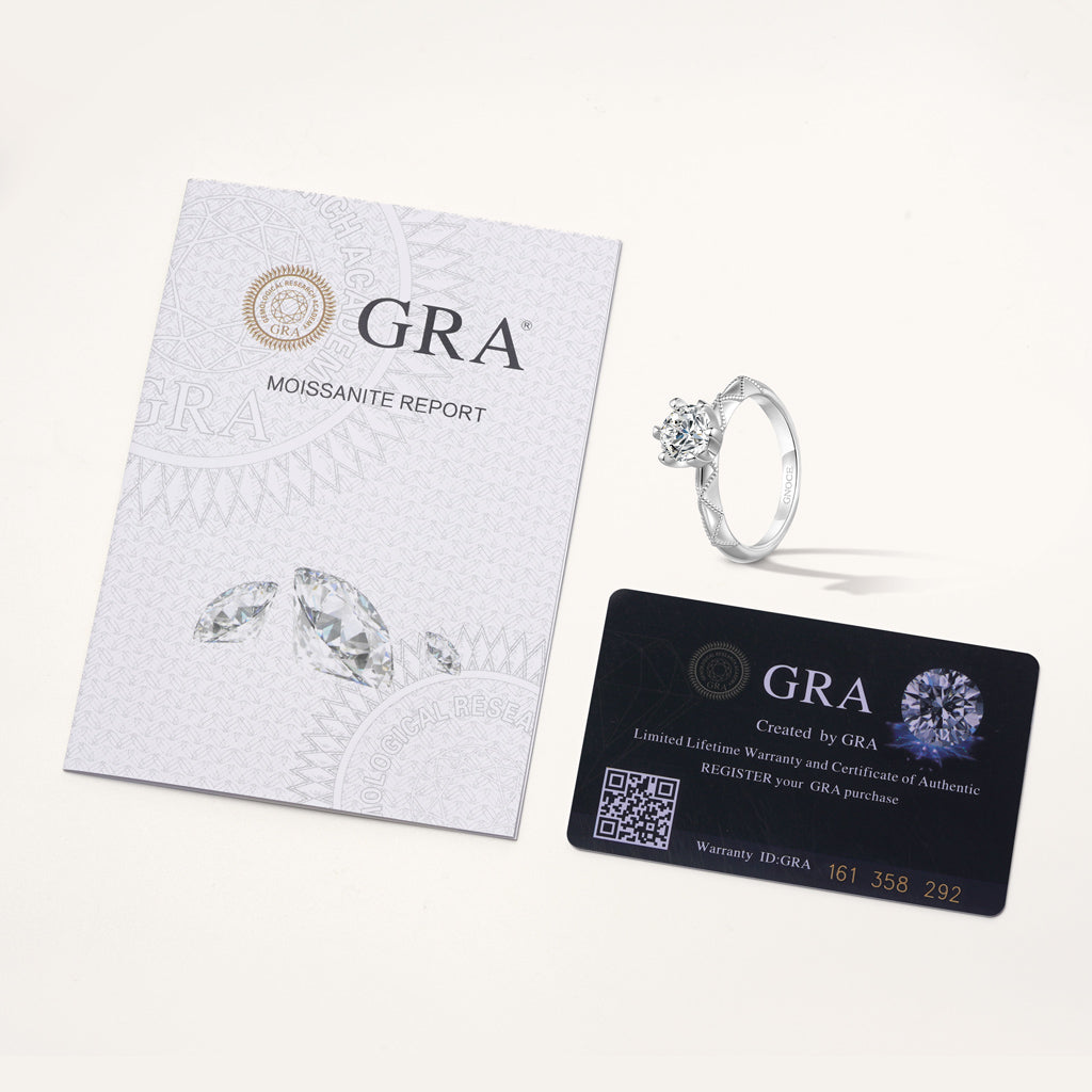 Gnoce Classic 1 Ct Round Halo 925S & VVS Moissanite Engagement Ring_4