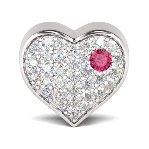 Gnoce "Love You Forever" Clear And Pink 925 Sterling Silver Bead Charm_1