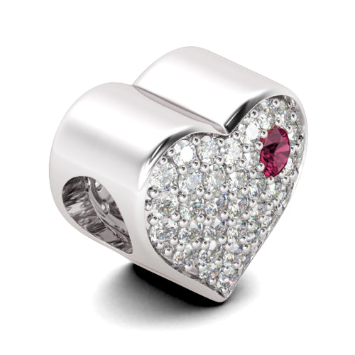 Gnoce "Love You Forever" Clear And Pink 925 Sterling Silver Bead Charm_2