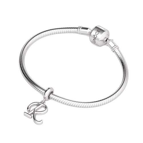 Gnoce "Real Friend"  Letter R 925 Sterling Silver Dangling Charm Great for Bracelet, Choker, Necklace_3