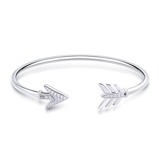 Gnoce "Love You Till the End of the World" 925 Sterling Silver Arrow Shaped Bracelet_1