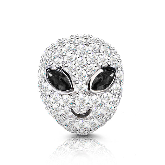 Gnoce "Explore the Unknown" Alien Charm Bead Sterling Silver With Cz_1