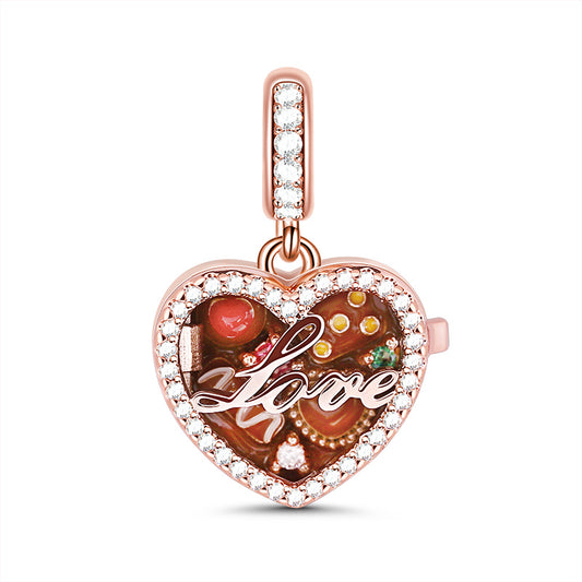 Gnoce "A Box Of Love" 18K Rose Gold Plated Chocolate Box Sterling Silver Charm Pendant_1