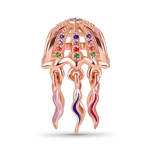 Jellyfish Charm Bead Rose Plated 925 Sterling Silver_1