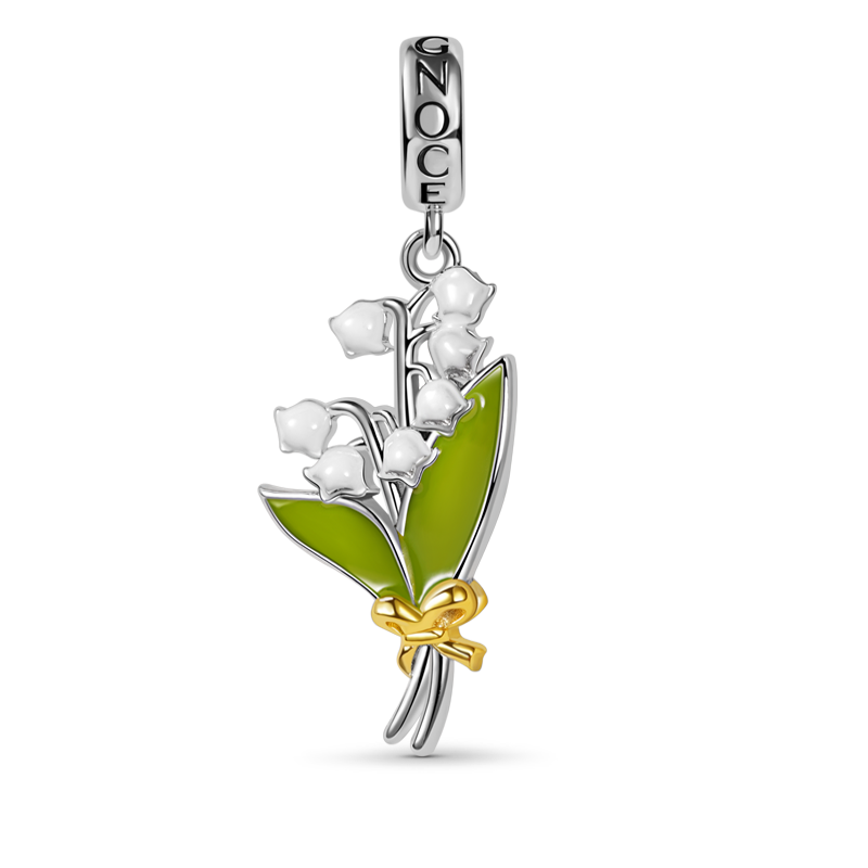 Lily of the Valley Flower Pendant Dangle Charm Sterling Silver_1