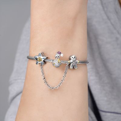 Charm Colgante de muñeco de nieve brillante