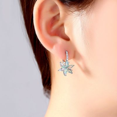 Pendientes Colgantes Flor de Cristal