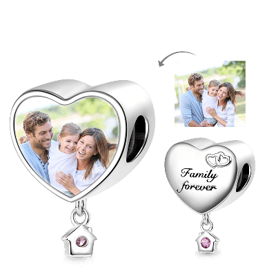 Colgante con foto Corazón de familia