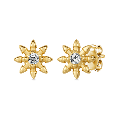 Pendientes Estrella con Pinchos en Oro Macizo 14K/10K