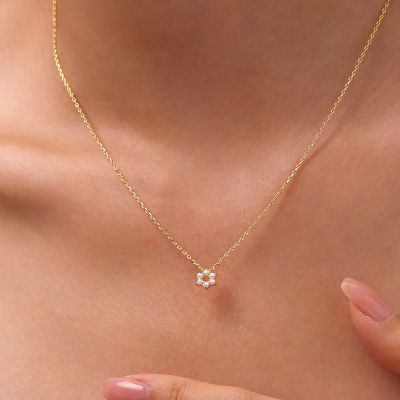 Collar Hexagrama en Oro Macizo 14K/10K