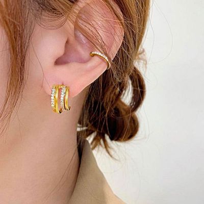 Pendientes De Aro De Plata De Ley 925 Chapada En Oro De 18 K