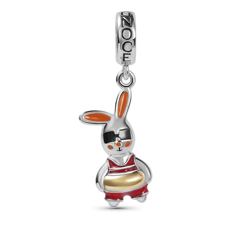 Charm Colgante de Conejo Navideño