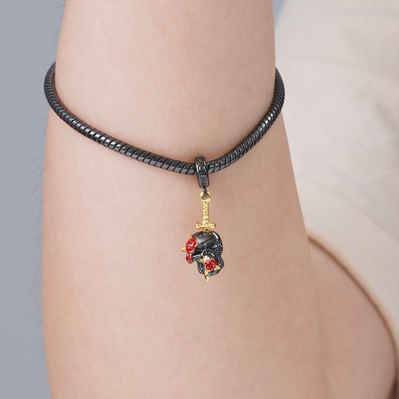 Charm Colgante Calavera Rosa