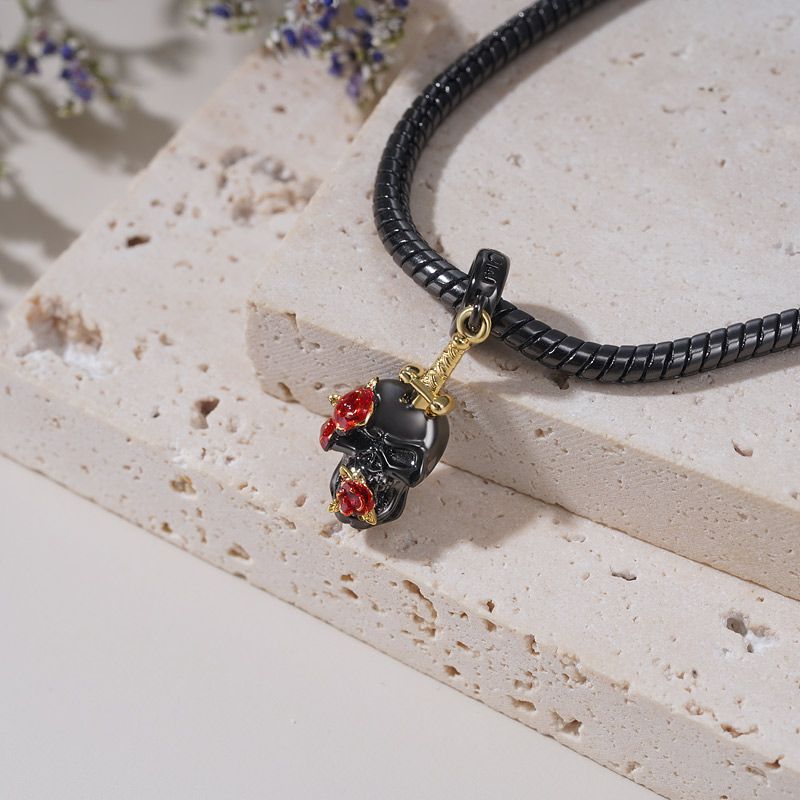 Charm Colgante Calavera Rosa