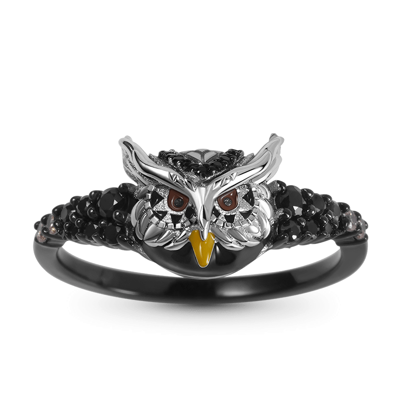 Anillo Búho Negro