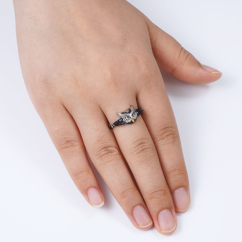 Anillo Búho Negro