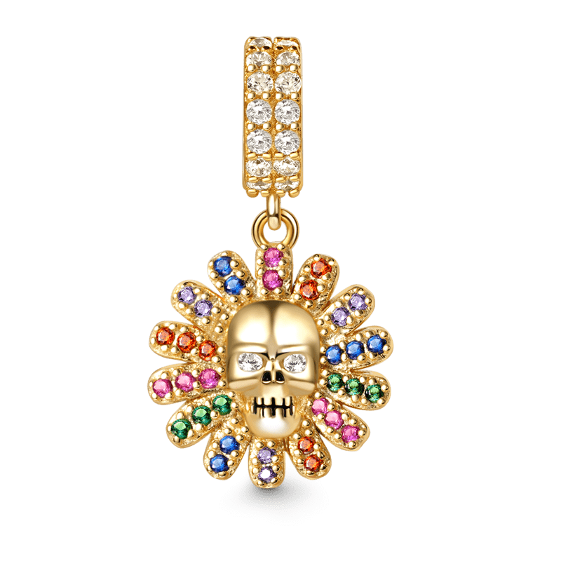 Charm Colgante Calavera Girasol