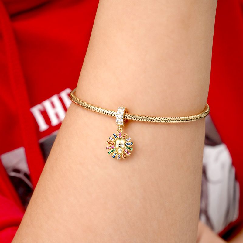 Charm Colgante Calavera Girasol