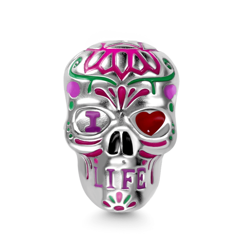 Charm Colgante Calavera Flor