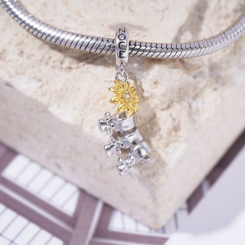 Charm Colgante Espinazo y Girasol