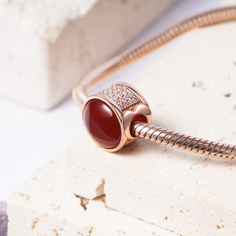 Charm Colgante de ágata natural roja