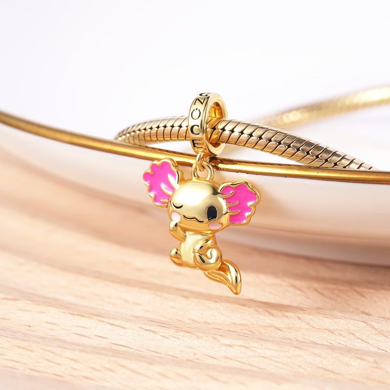 Gold Color Axolotl Pendant