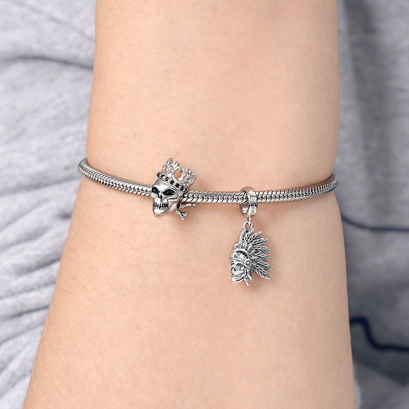 Charm Colgante Corona de Rey Calavera