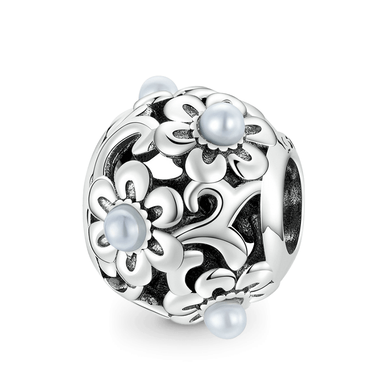 Charm Colgante Perlas Florales