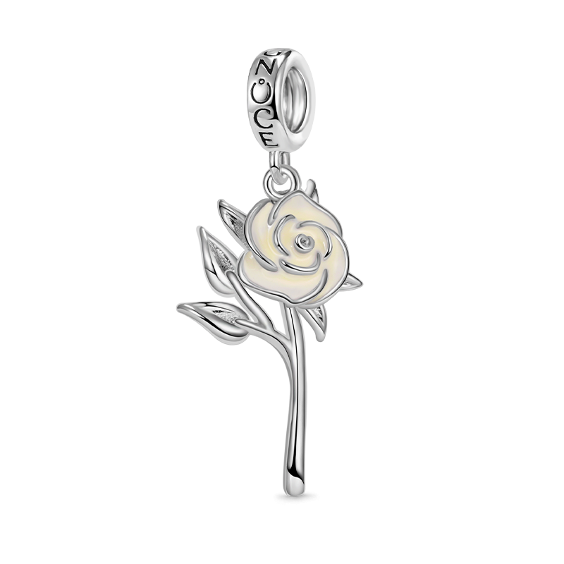 Charm Colgante Rosa Blanca