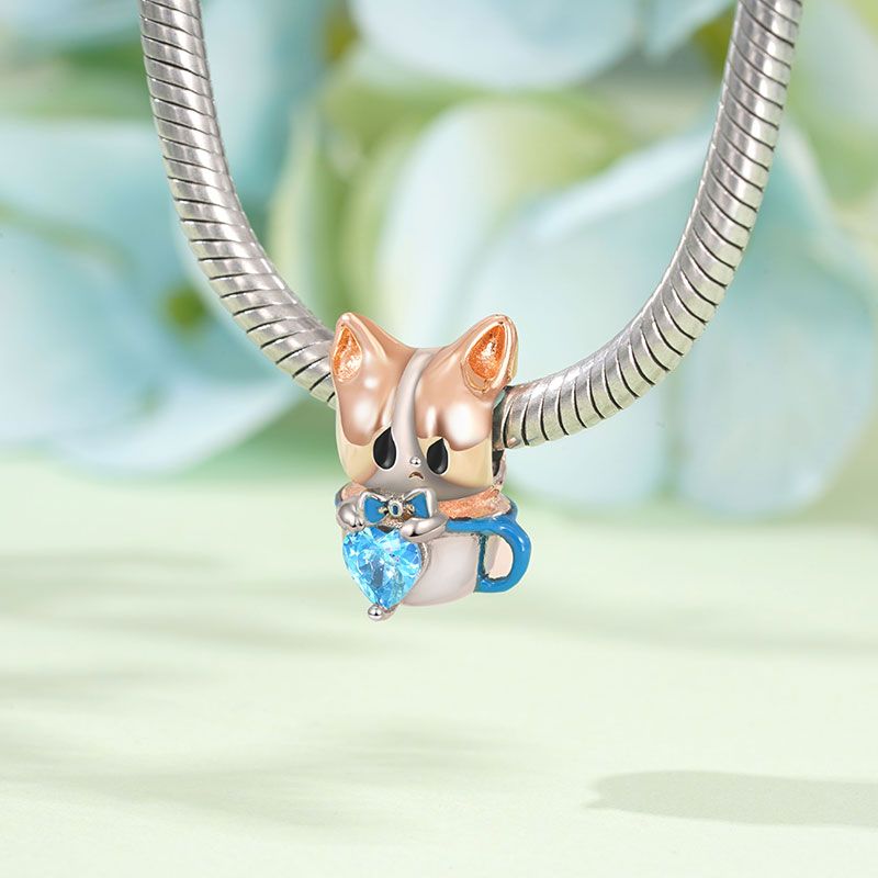 Charm Colgante Perro Taza de Té