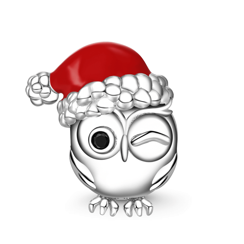 Charm colgante Búho con Gorro de Santa Claus
