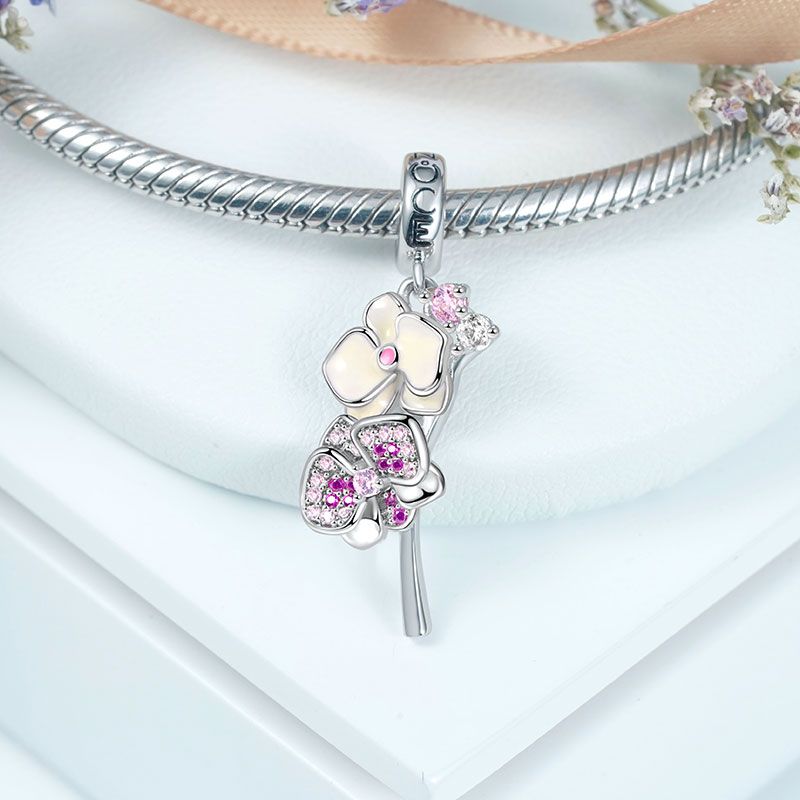 Charm Colgante Flor Orquídea Polilla