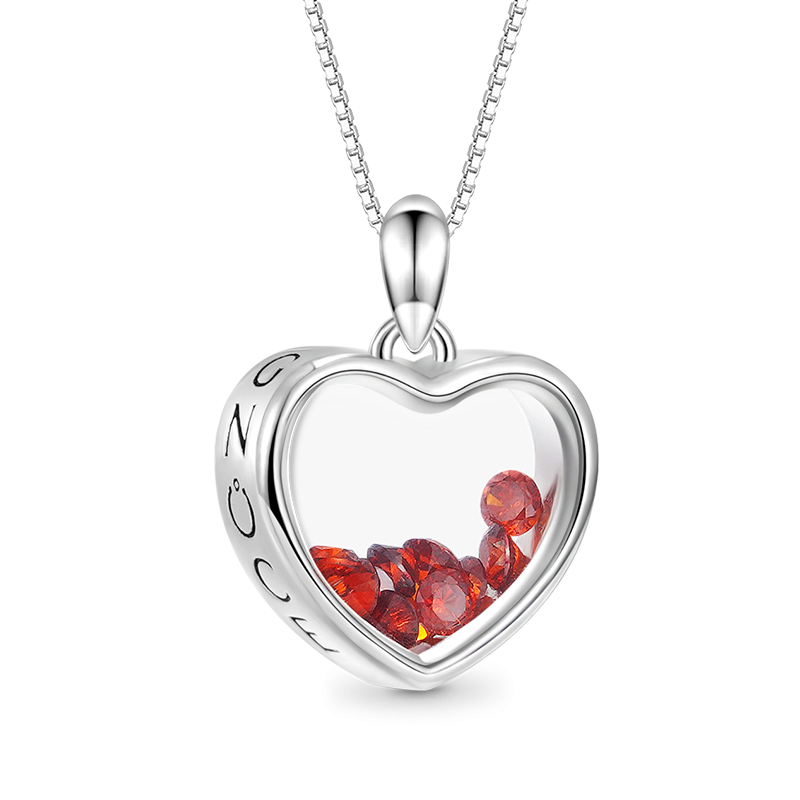 Collar De Piedras De Nacimiento En Forma De Corazón