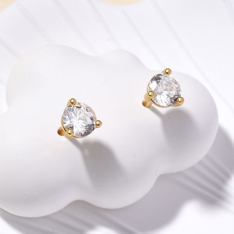 Pendientes De Una Piedra Cz