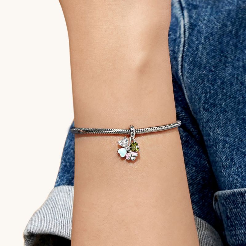 Colgante Trébol Mariquita de la Suerte