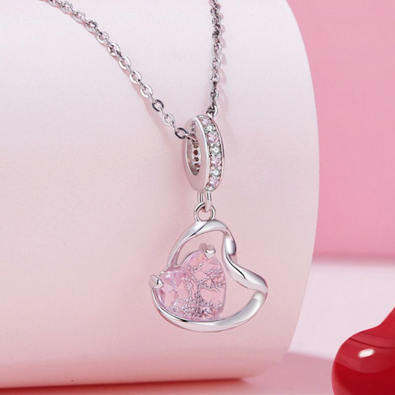 Colgante Cinta Corazón Rosa