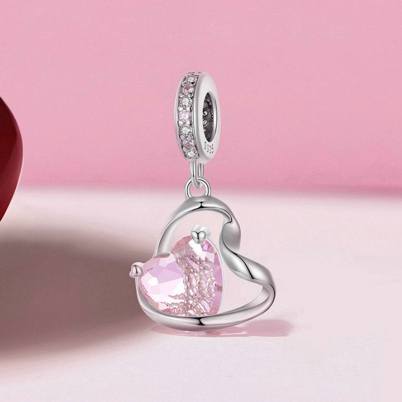Colgante Cinta Corazón Rosa