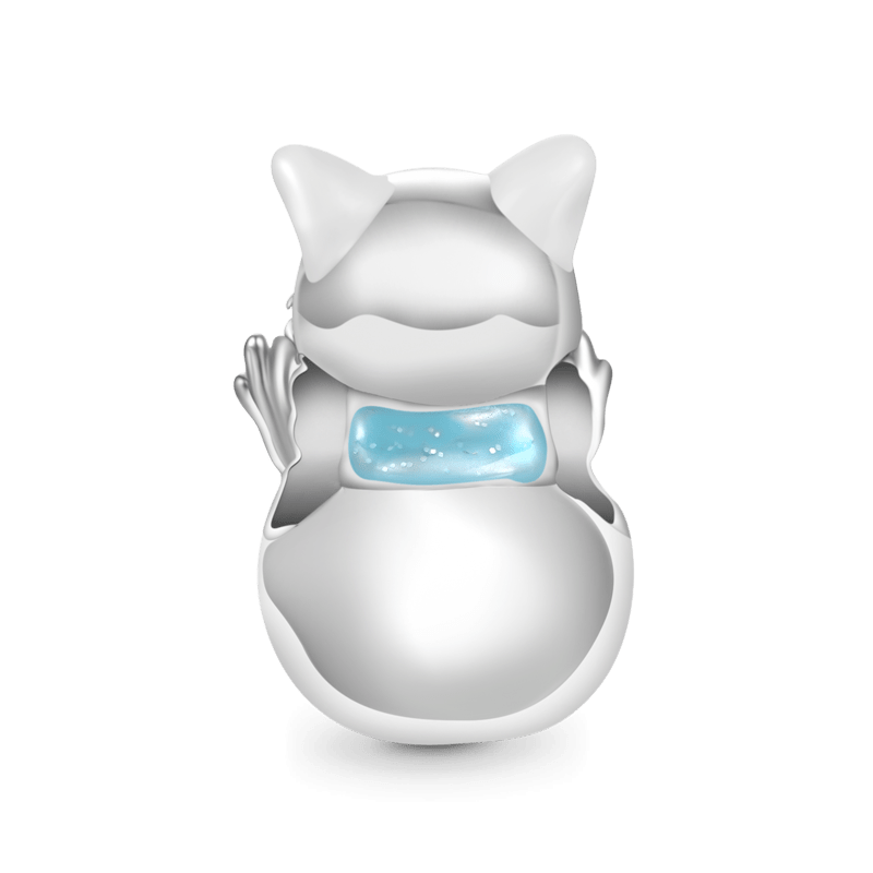 Colgante Gato Navideño Muñeco de Nieve