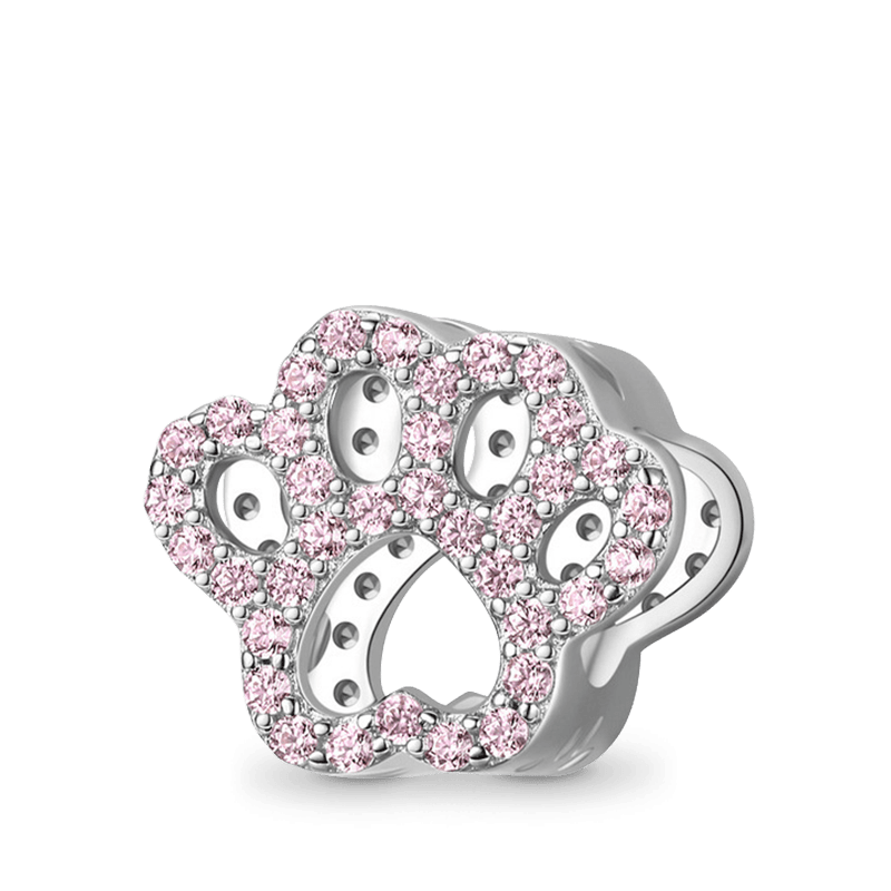 Charm Colgante Pata de Cristal Rosa