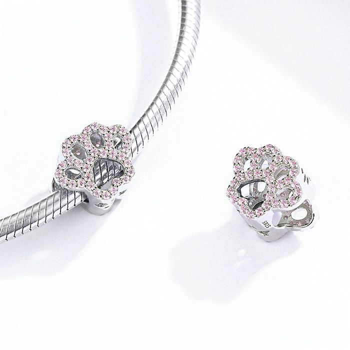 Charm Colgante Pata de Cristal Rosa