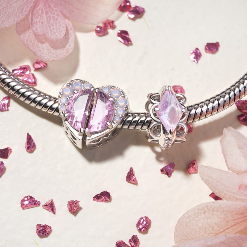 Charm de Clip Encaje Rosa